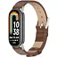 Шкіряний ремінець MiJobs для фітнес-браслета Xiaomi Mi Band 8 і 9 Type B коричневий, тримач - сріблястий - мініатюра 1