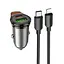 Автомобільний зарядний пристрій Hoco NZ16A USB/Type-C 43W PD QC 25W metal grey + кабель Type-C to Lightning - мініатюра 1