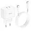 Сетевое зарядное устройство Hoco N29, 2хType-C PD 35W с кабелем Type-C - Type-C белый - миниатюра 1