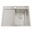 Кухонна мийка накладна з лівим крилом Nett NS-6045(L), Нержавіюча сталь - мініатюра 1