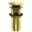 Донный клапан для раковины Kohlman click-clack gold с переливом KOREK EGD, Золотой - миниатюра 1