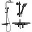 Душова система Rea Bravo чорний з полицею і краном REA-P0636, Чорний - мініатюра 1