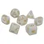 Набір кубиків Pearl 7 Dice Set - White (w-gold) , 7 шт. (g7dpearl09) - мініатюра 1