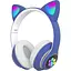 Бездротові Bluetooth навушники котячі вушка CAT STN-28 з мікрофоном та LED RGB підсвічуванням сині - мініатюра 1