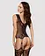 Бодістокінг Obsessive Bodystocking F221 силуетний квітковий малюнок імітація панчох XL/XXL - мініатюра 2