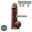 Фалоімітатор Silexd Premium Silicone Dildo Model 4 Size 8.5 21.5 см коричневий - мініатюра 2