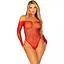Боді Leg Avenue Crystalized fishnet Bodysuit Red One Size - мініатюра 1