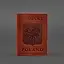 Кожаная обложка для паспорта с польским гербом коралл Crazy Horse - миниатюра 5
