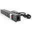 Подовжувач на 6 розеток C13 з вимикачем, 220В, німецький тип, 1U 19 ", з адаптером живлення C13, алюмінієвий корпус, чорний довжина кабелю 1,8 м, Q25 - мініатюра 1