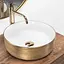 Умивальник Rea Sami накладний white brushed gold REA-U6630, Золотий - мініатюра 2