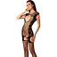 Ажурный бодистокинг с чулками Passion BS082 black One size - миниатюра 1