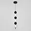 Світлодіодний підвіс із чорними та білими кульками 60 см | Line F | Арт. NO22/3 BK - мініатюра 1