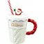 Чашка новогодняя Olens 102-1061-2 Рождественский свитер керамика с крышкой и трубочкой 380 мл Белая - миниатюра 1