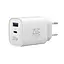Зарядное устройство сетевое MAKE 30W GaN3 Type-C PD3.0 + USB QC3.0 White - миниатюра 1