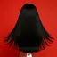 Перука аніме пряме волосся 70 см довгий чубок жіночий чорний - мініатюра 2