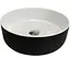 Раковина Adamant умывальник ARENA искусственный камень круглая без перелива 360х113мм врезная черно-белый - миниатюра 1