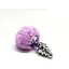 Металева анальна пробка Кролячий хвостик Alive Fluffy Twist Plug L Purple діаметр 3.8 см - мініатюра 3