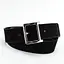 Ремень женский широкий замшевый JK-5017 черный с серебристой пряжкой (120 см) - миниатюра 2