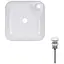 Комплект Qtap Stork: Раковина накладная квадратная 430x430x125 мм White + Донный клапан PU02 (QT15112194WN47318) - миниатюра 1