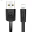 Кабель Usams SJ199 U2 Lightning Flat Data Cable 1,2 м Черный - миниатюра 1