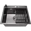 Чорна кухонна мийка Nett NВ-5245 45 см накладна з нержавійки - мініатюра 7