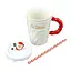 Чашка новогодняя Olens 102-1061-2 Рождественский свитер керамика с крышкой и трубочкой 380 мл Белая - миниатюра 2