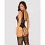 Бодистокинг Obsessive Bodystocking F237 S/M/L, растительное плетение, имитация чулок - миниатюра 2
