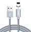 Кабель Hoco U40A magnetic adsorption Lightning charging cable Metal gray - миниатюра 1