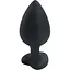 Силіконова анальна пробка з кристалом SKN-KSIL-05M (розмір M), Чорний / Белый - мініатюра 3