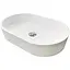 Раковина Adamant умывальник BESTE NEW искусственный овальный камень без предотвращения для смесителя и перелива 540x350x11мм накладной белый - миниатюра 1