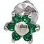 Серебряная моносерьга пуссета Цветок с фианитами. 3008.4С Зеленый - миниатюра 1