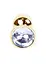 Металлическая анальная пробка с кристаллом Boss Jewellery Gold Plug 7 см (прозрачный) - миниатюра 3