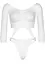 Боді Leg Avenue Top bodysuit with thong back White - мініатюра 3