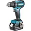 Шуруповерт-дрель Makita DDF485RFJ аккумулятор LXT 18В 3 АГ х 2 шт DC18RC кейс Makpac 50/27Нм 1.4-1.7 кг - мініатюра 1