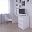 Компьютерный стол Vays, письменный, современный, с тумбой cправа, 3 ящика з фасадами без ручек R-1 Белый - миниатюра 2