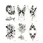 Набор временных тату Бабочки и цветы №1 black-tattoo-mini-set-f01 из 6 черных по 9,5 х 5,5 см - миниатюра 1