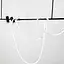 Стильная удлиненная LED люстра с тремя спотами длиной 150 см Ст. MBJ 7-1500-3 BK | Line F - миниатюра 5