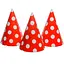 Колпак праздничный "Горошек красный" 7003-0009, 15см, в упаковке 20 шт - миниатюра 1