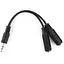 Перехідник адаптер Cablexpert CCA-415-0.1 м Mini-Jack 3.5 мм 2 x Mini-Jack 3.5 мм чорний - мініатюра 1
