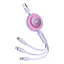 Кабель Baseus Bright Mirror 2 Series Retractable 3-in-1 Fast Charging Data Cable USB to M+L+C 66W 1.1m Purple - миниатюра 3