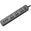 Мережевий фільтр подовжувач Xiaomi Power Strip 3 usb + 3 розетки чорний - мініатюра 1