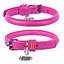 Нашийник для собак шкіряний Waudog Glamour з QR-паспортом круглий Д 6 мм Д 17-20 см рожевий - мініатюра 1
