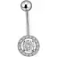 Серебряная серьга для пирсинга пупка з фианитами. 7032.1С - миниатюра 1