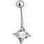 Серебряная серьга для пирсинга пупка с фианитами. 818-2104Р - миниатюра 1