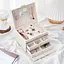 Скринька для прикрас Органайзер для ювелірних виробів Сундук для бужутерії Перламутровий - мініатюра 2