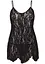 Пеньюар Leg Avenue Rose Lace Flair Chemise Black Plus Size - мініатюра 2