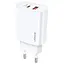 Сетевой адаптер USAMS T35 Fast Charger US-CC121 - USB+Type-C 20W белый - миниатюра 2
