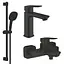 Набір змішувачів для ванни Grohe Cubeo UA125246M243, Чорний матовий - мініатюра 1