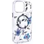 Чохол Epik TPU+PC Clear Garden with MagSafe для Apple iPhone 16e/17e 6.1" Blue Blossom - мініатюра 1
