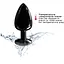 Металева анальна пробка з кристалом Dorcel Diamond Plug Black L - мініатюра 4